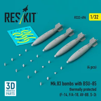   ResKit Mk.83 bombs with BSU-85 thermally protected (4 pcs) (F-14, F/A-18, AV-8B, S-3) (3D printed)