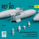 ResKit Mk.83 bombs with BSU-85 thermally protected (4 pcs) (F-14, F/A-18, AV-8B, S-3) (3D printed)