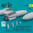 ResKit Mk.83 bombs with MAU-91 thermally protected (4 pcs) (A-4(C,E,F,L,M), TA-4F/J, A-6, A-7E, F-4(J,N,S), P-3, S-3, F/A-18(A,B,C,D)) (3D printed)