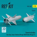 ResKit Exocet missiles (2 pcs) (Sea King, Super Etendard, Mirage 2000, Rafale, Mirage F.1) (3D Printed)