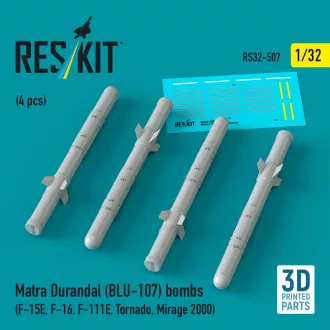   ResKit Matra Durandal (BLU-107) bombs (4 pcs) (F-15E, F-16, F-111E, Tornado, Mirage 2000) (3D Printed)