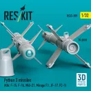 ResKit Python 3 missiles (4 pcs) (Kfir, F-15, F-16, MiG-21, Mirage F.1, JF-17, FC-1) (3D Printed)