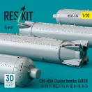 ResKit CBU-89A cluster bombs GATOR (4 pcs) (A-10, F-15E, F-16, B-52, B-1B, B-2) (3D Printed)