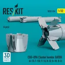 ResKit CBU-89A cluster bombs GATOR (4 pcs) (A-10, F-15E, F-16, B-52, B-1B, B-2) (3D Printed)