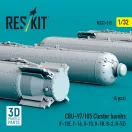 ResKit CBU-97/105 cluster bombs (4 pcs) (F-15E, F-16, A-10, B-1B, B-2, B-52) (3D Printed)