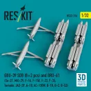 ResKit GBU-39 SDB (8 pcs) and BRU-61 (2 pcs) (Su-27, MiG-29, F-16, F-15E, F-22, F-35, Tornado, JAS-39, A-10, AC-130W, B-1B, B-2, B-52) (3D Printed)