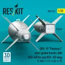ResKit GBU-10 Paveway I laser guided bombs with BSU-4/B fin and BSU-3/B wing (2 pcs) (F-4D/E, F-111, A-6A, A-7E) (3D Printed)