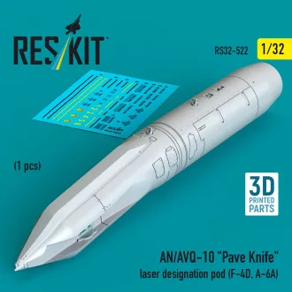   ResKit AN/AVQ-10 Pave Knife laser designation pod (1 pcs) (F-4D, A-6A) (3D Printed)