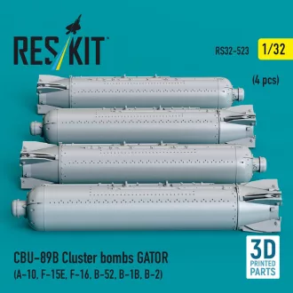   ResKit CBU-89B cluster bombs GATOR (4 pcs) (A-10, F-15E, F-16, B-52, B-1B, B-2) (3D Printed)