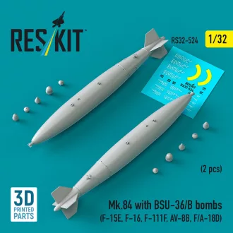   ResKit Mk.84 with BSU-36/B bombs (2 pcs) (F-15E, F-16, F-111F, AV-8B, F/A-18D) (3D Printed)