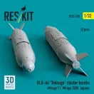 ResKit BLG-66 Belouga cluster bombs (2 pcs) (Mirage F.1, Mirage 2000, Jaguar) (3D Printed)