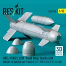 ResKit GBU-15(V)21, 22/B Small Wing bombs (2 pcs) with AN/AXQ-14 data link pod (1 pcs) (F-4, F-15E, F-16I, F-111, B-52) (3D Printed)