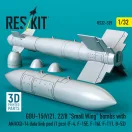 ResKit GBU-15(V)21, 22/B Small Wing bombs (2 pcs) with AN/AXQ-14 data link pod (1 pcs) (F-4, F-15E, F-16I, F-111, B-52) (3D Printed)