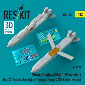   ResKit Storm Shadow/SCALP EG missiles (2 pcs) (Su-24, Tornado, Eurofighter Typhoon, Mirage 2000, Rafale, Nimrod) (3D Printed)