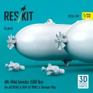 ResKit AN-M64 bombs (500 lbs) for all USAF & RAF of WW2 & Korean War (6 pcs) (3D Printed)