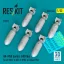 ResKit AN-M58 bombs (500 lbs) for all USAF & RAF of WW2 & Korean War (6 pcs) (3D Printed)