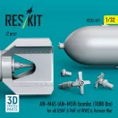 ResKit AN-M65 (AN-M59) bombs (1000 lbs) for all USAF & RAF of WW2 & Korean War (2 pcs) (3D Printed)