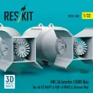 ResKit MK.36 bombs (1000 lbs) for all US NAVY & RAF of WW2 & Korean War (2 pcs) (3D Printed)