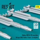 ResKit Matra MICA-IR missiles (4 pcs) (Mirage 2000, Rafale, Gripen, Eurofighter) (3D Printed)