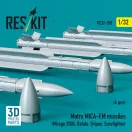 ResKit Matra MICA-EM missiles (4 pcs) (Mirage 2000, Rafale, Gripen, Eurofighter) (3D Printed)