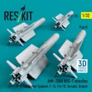 ResKit AIM-2000 IRIS-T missiles (4 pcs) (F-4, Eurofighter Typhoon, F-16, F/A-18, Tornado, Gripen) (3D Printed)