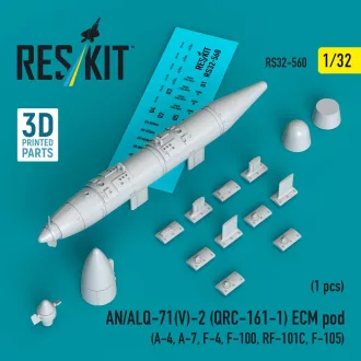   ResKit AN/ALQ-71(V)-2 (QRC-161-1) ECM pod (1pcs) (A-4, A-7, F-4, F-100, RF-101C, F-105) (3D Printed)