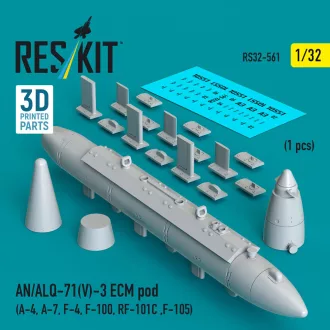   ResKit AN/ALQ-71(V)-3 ECM pod (A-4, A-7, F-4, F-100, RF-101C, F-105) (1pcs) (3D Printed)