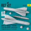 ResKit AGM-62 Walleye I missiles (2 pcs) with AN/AWG-16 data link pod (1 pcs) (A-4, A-6, A-7, F-4, F/A-18) (3D Printed)