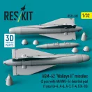 ResKit AGM-62 Walleye II missiles (2 pcs) with AN/AWG-16 data link pod (1 pcs) (A-4, A-6, A-7, F-4, F/A-18) (3D Printed)