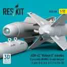 ResKit AGM-62 Walleye II missiles (2 pcs) with AN/AWG-16 data link pod (1 pcs) (A-4, A-6, A-7, F-4, F/A-18) (3D Printed)
