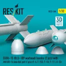 ResKit EGBU-15 (BLU-109 warhead) bombs (2 pcs) with AN/AXQ-14 data link pod (1 pcs) (F-4, F-15E, F-16I, F-111, B-52) (3D Printed)