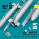 ResKit S-24 missiles with APU-68 (4 pcs) (MiG-21, MiG-23, MiG-27, MiG-29, Su-7, Su-17, Su-25, Su-24, Mi-24) (3D Printed)