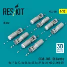 ResKit OFAB-100-120 bombs (8 pcs) (Su-7, Su-17, Su-24, Su-25, Su-27, Su-30, MiG-21, MiG-27) (3D Printed)