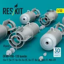 ResKit OFAB-100-120 bombs (8 pcs) (Su-7, Su-17, Su-24, Su-25, Su-27, Su-30, MiG-21, MiG-27) (3D Printed)