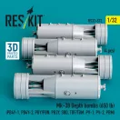 ResKit Mk-38 Depth bombs (650 lb) (4 pcs) (PB4Y-1, PB4Y-2, PBY/PBN, PB2Y, SBD, TBF/TBM, PV-1, PV-2, PBM) (3D Printed)