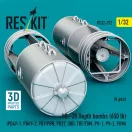 ResKit Mk-38 Depth bombs (650 lb) (4 pcs) (PB4Y-1, PB4Y-2, PBY/PBN, PB2Y, SBD, TBF/TBM, PV-1, PV-2, PBM) (3D Printed)