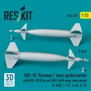 ResKit GBU-10 Paveway I laser guided bombs with BSU-37/B fin and BSU-3A/B wing (slow speed) (2 pcs) (F-4D/E, F-111, A-6A, A-7E) (3D Printed)