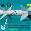 ResKit GBU-10 Paveway I laser guided bombs with BSU-37/B fin and BSU-3A/B wing (slow speed) thermally protected (2 pcs) (F-4D/E, F-111, A-6A, A-7E) (3D Printed)