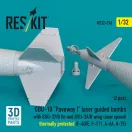 ResKit GBU-10 Paveway I laser guided bombs with BSU-37/B fin and BSU-3A/B wing (slow speed) thermally protected (2 pcs) (F-4D/E, F-111, A-6A, A-7E) (3D Printed)
