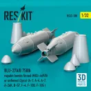 ResKit BLU-27A/B 750lb napalm bombs finned (MXU-469/B) or unfinned (2 pcs) (A-1, A-4, A-7, A-26K, B-57, F-4, F-100, F-105 ) (3D Printed)