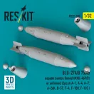 ResKit BLU-27A/B 750lb napalm bombs finned (MXU-469/B) or unfinned (2 pcs) (A-1, A-4, A-7, A-26K, B-57, F-4, F-100, F-105 ) (3D Printed)