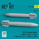 ResKit B43-0 nuclear bombs (2 pcs) (F-100D/F, F-101A/C, F-104A/C, F-105D/F, FB-111A, F-111A/D/E/F, F-4C/D/E) (3D Printed)
