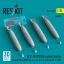 ResKit BLU-1B (750 lb) napalm bombs finned MXU-393/B (4 pcs) (A-1, A-4, A-7, A-26K, B-57, F-100) (3D Printed)