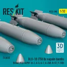 ResKit BLU-1B (750 lb) napalm bombs finned MXU-469/B (4 pcs) (A-1, A-4, A-7, A-26K, B-57, F-100) (3D Printed)