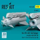 ResKit Kh-29L (AS-14A Kedge) missiles with AKU-58 (2 pcs) (Su-17, Su-25, Su-24, Su-30) (3D Printed)