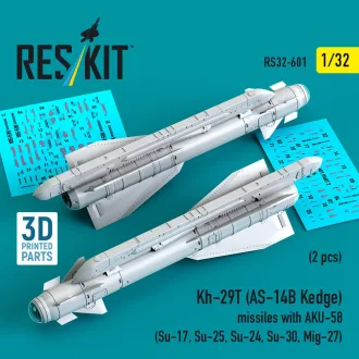   ResKit Kh-29T (AS-14B Kedge) missiles with AKU-58 (2 pcs) (Su-17, Su-25, Su-24, Su-30, Mig-27) (3D Printed)