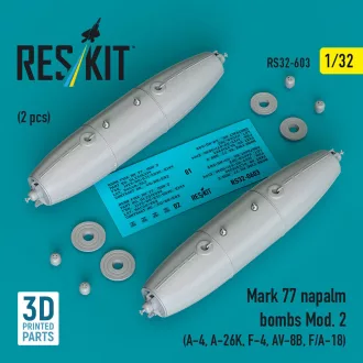   ResKit Mark 77 napalm bombs Mod.2 (2pcs) (A-4, A-26K, F-4, AV-8B, F/A-18) (3D Printed)