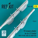 ResKit US weapon adapter for Su-27 Flanker (2 pcs) (GBU-39 SDB, GBU-62 (JDAM-ER)) (3D Printed)