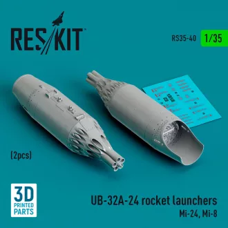   ResKit UB-32A-24 rocket launchers (2 pcs) (Mi-24, Mi-8) (3D Printed)