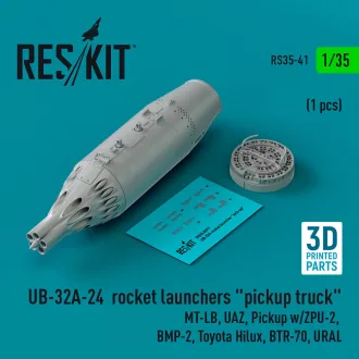   ResKit UB-32A-24 rocket launchers pickup truck (1 pcs) (MT-LB, UAZ, Pickup w/ZPU-2, BMP-2, Toyota Hilux, BTR-70, URAL) (3D Printed)